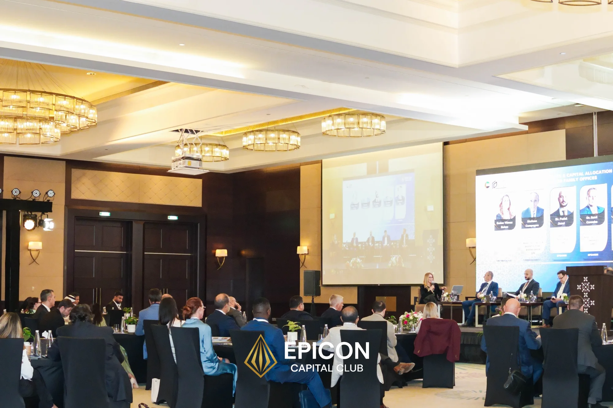 Panel discussion at an Epicon Capital Club investment summit